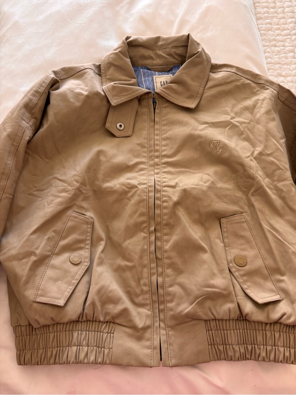 MWT GAP Malbon Collaboration Tan Casual Zip-Up Jacket, XS